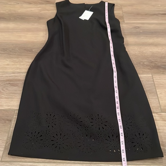 NWT Banana Republic Factory Sleeveless Laser Cut Floral Career Dress Black - Picture 11 of 15